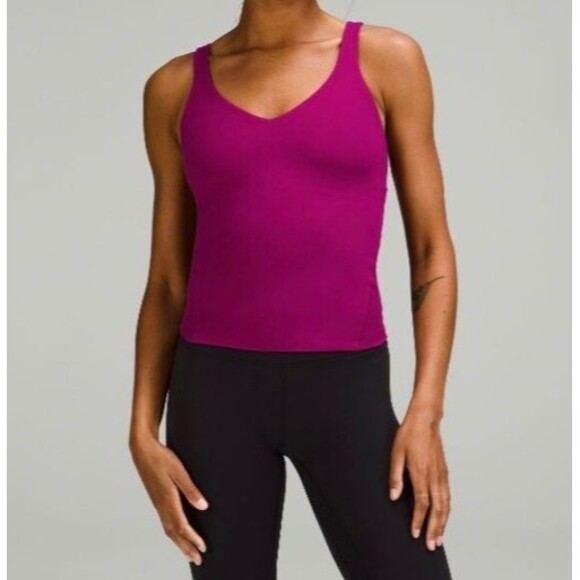LuLuLemon Align Waist-Length Tank Top Women's Sz 4 Magenta Purple Nulu W1DTXS - Picture 1 of 10